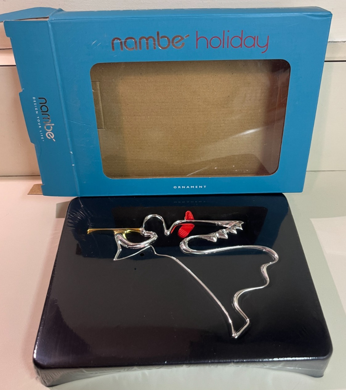 Nambe Holiday Glad Tidings Angel with Trumpet Christmas Ornament, Sealed