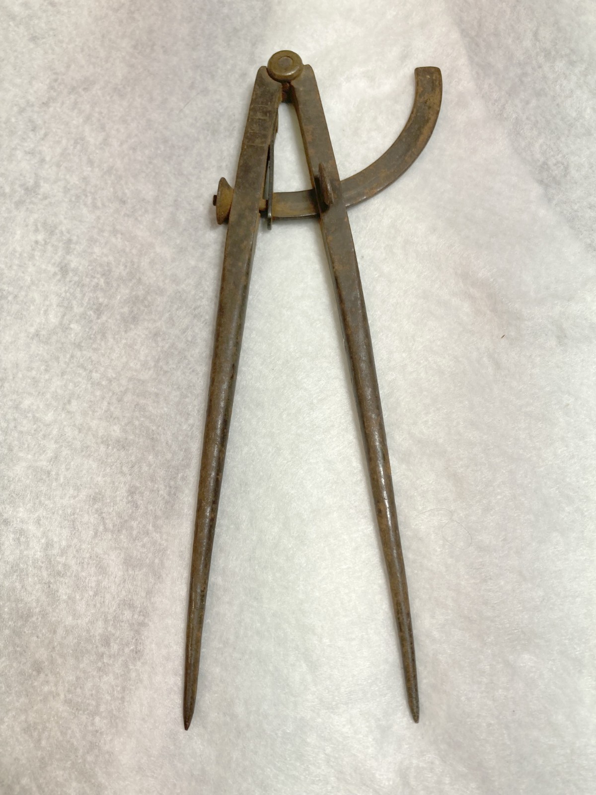 Compass Divider Tool Rare Handmade Solid Iron Beautiful Patina Sharp Ends