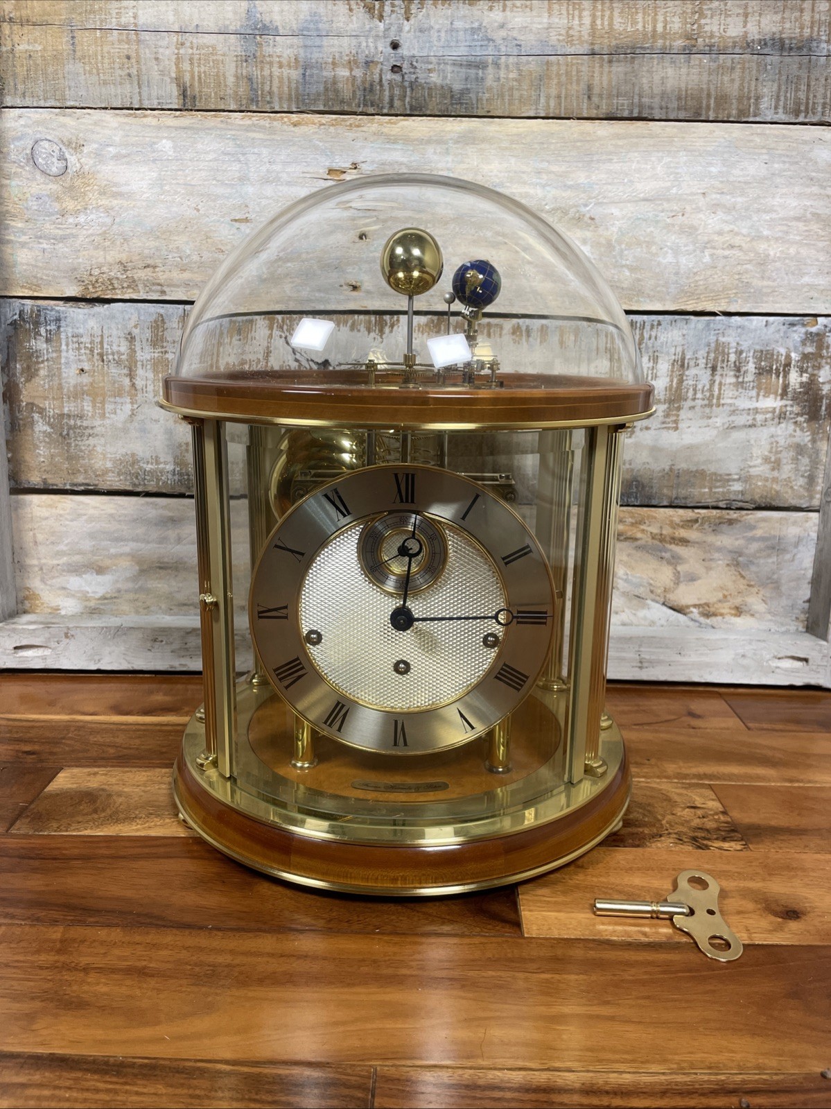 Franz Hermle Orrery 4 Bell Strike Calendar Clock 352-070SK ~ 11 Jewels~ Tested