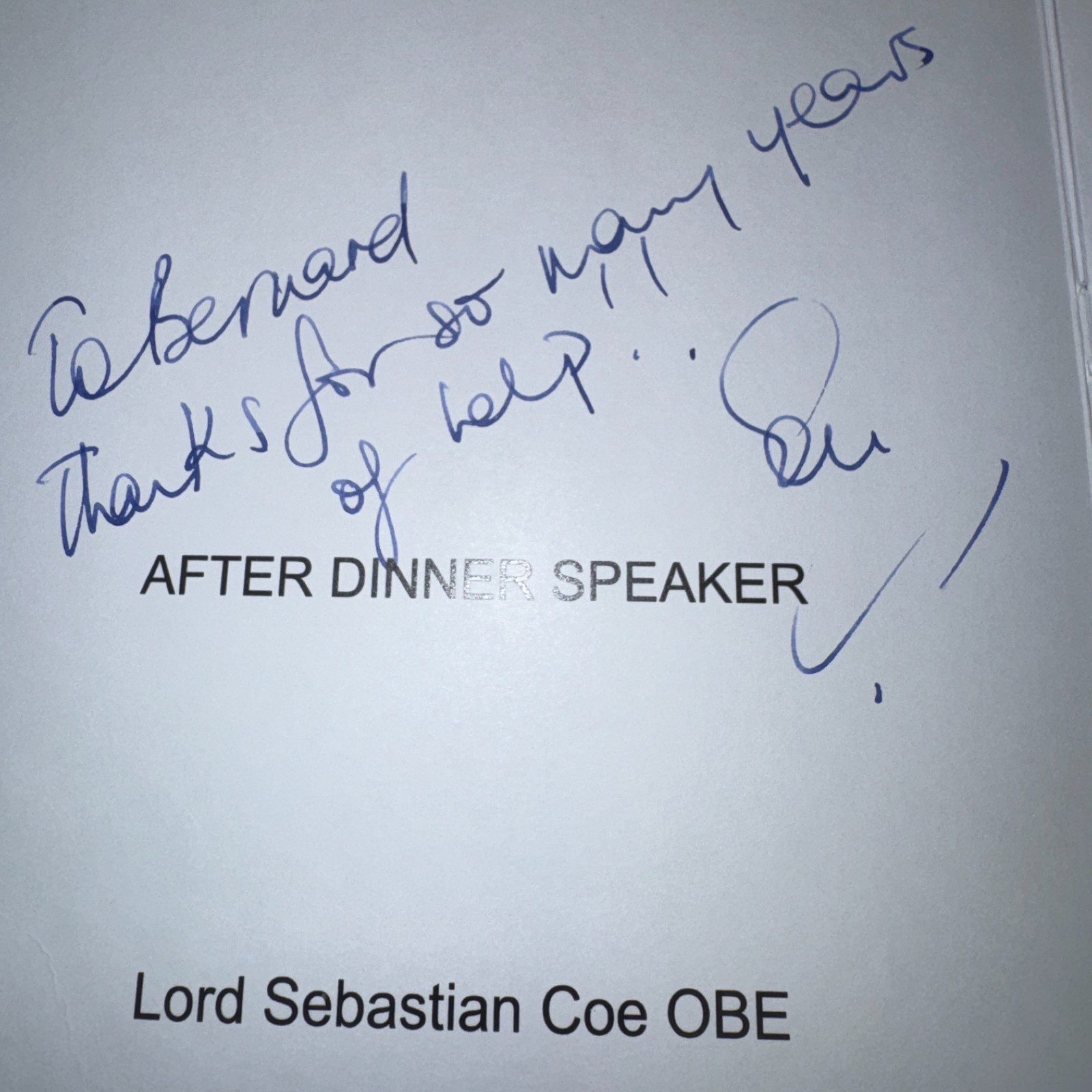 Sebastian Coe Track Field Athlete Runner Olympic Medal Politician Autograph 2006