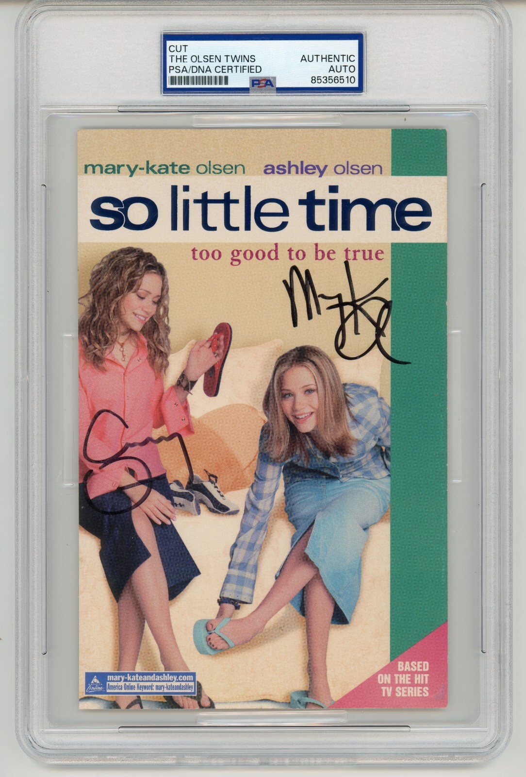 Mary Kate & Ashley Olsen ~ Signed Autographed Book Cover Twins ~ PSA DNA Encased