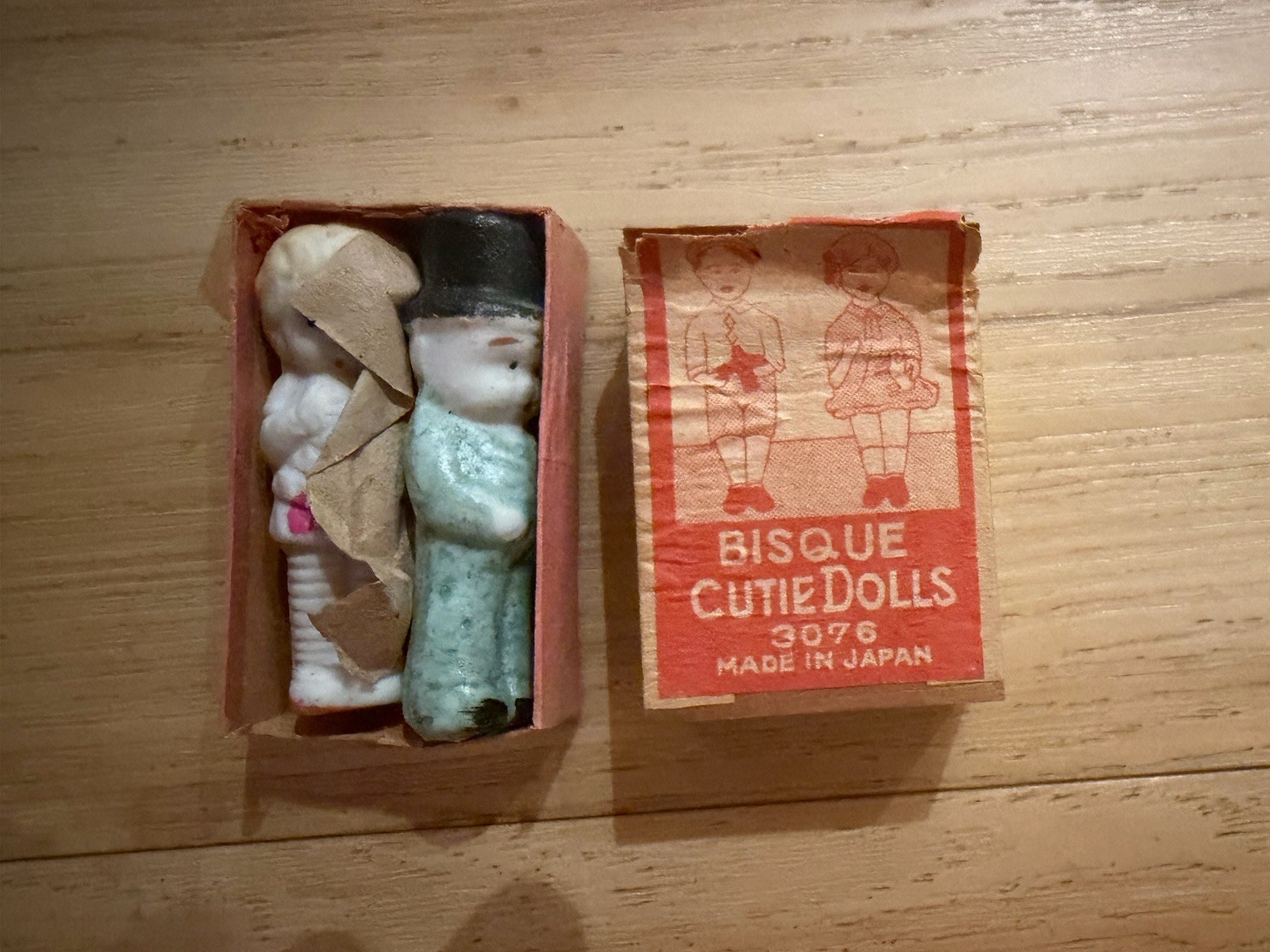 1930s Cutie Bride&Groom Bisque Dolls With Box Number 3076 Never Used