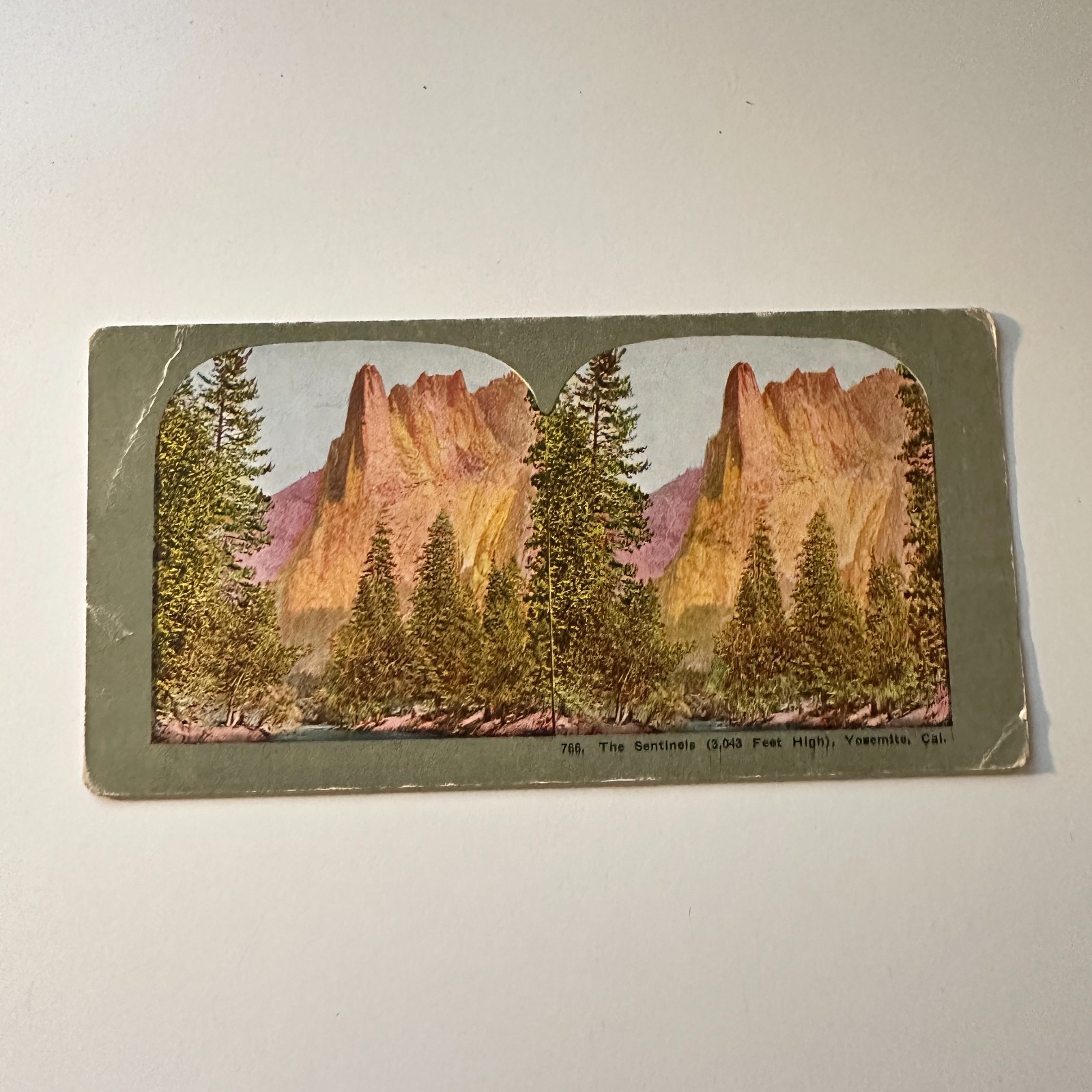 The Sentinels Yosemite Valley CA Antique Stereoview Card 5H6-4