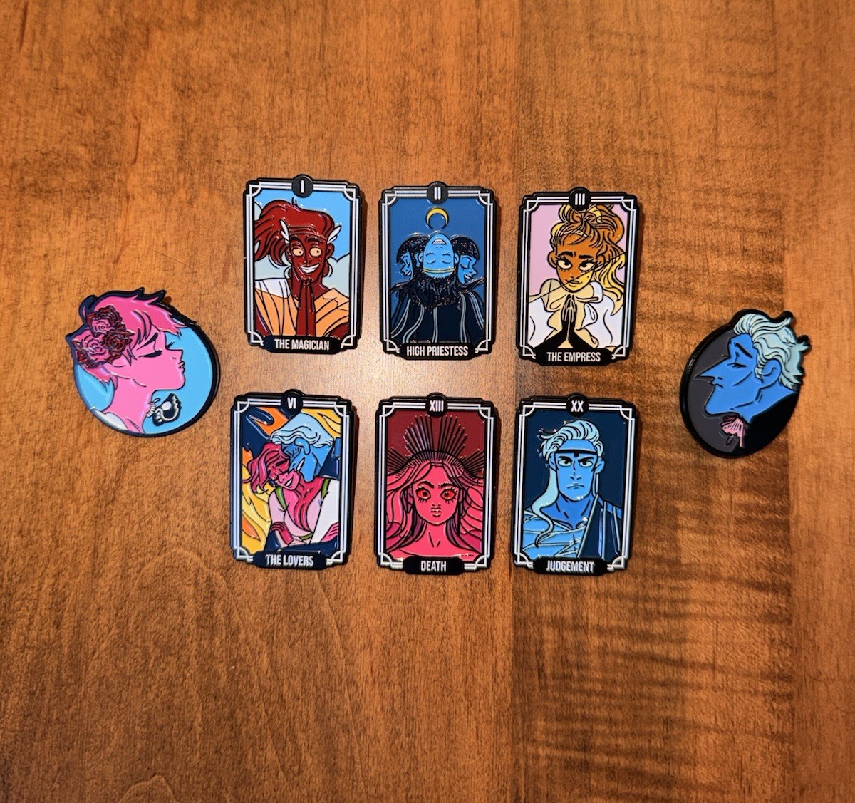 LORE OLYMPUS TAROT CARD MYSTERY PIN - COMPLETE SET OF 6 & PERSEPHONE & HADES LORE OLYMPUS TAROT CARD MYSTERY PIN - COMPLETE SET OF 6 & PERSEPHONE & HADES