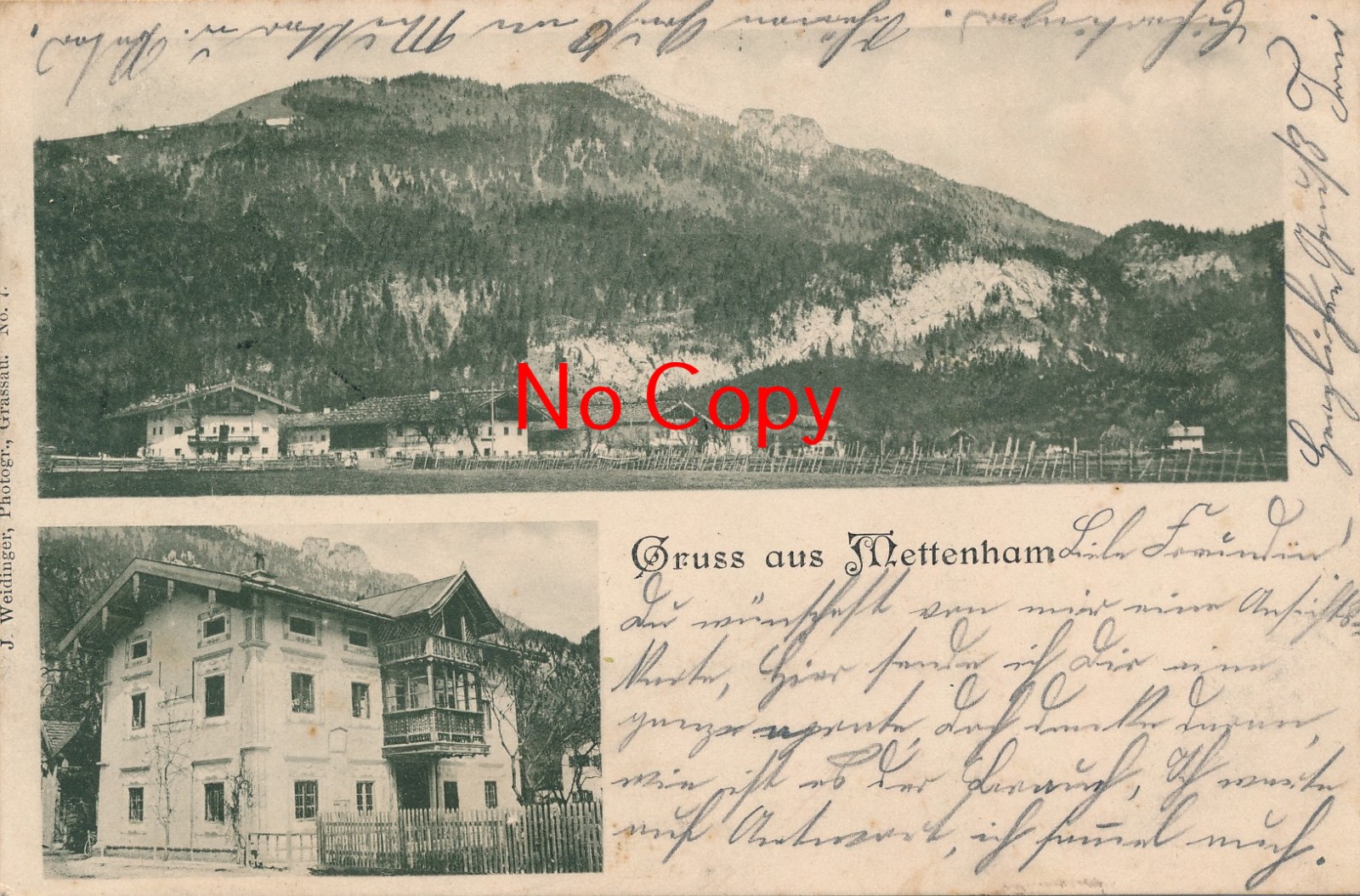 Greetings from Mettenham Upper Bavaria Multi-Picture Local Views used approx. 1903 Postcard X285