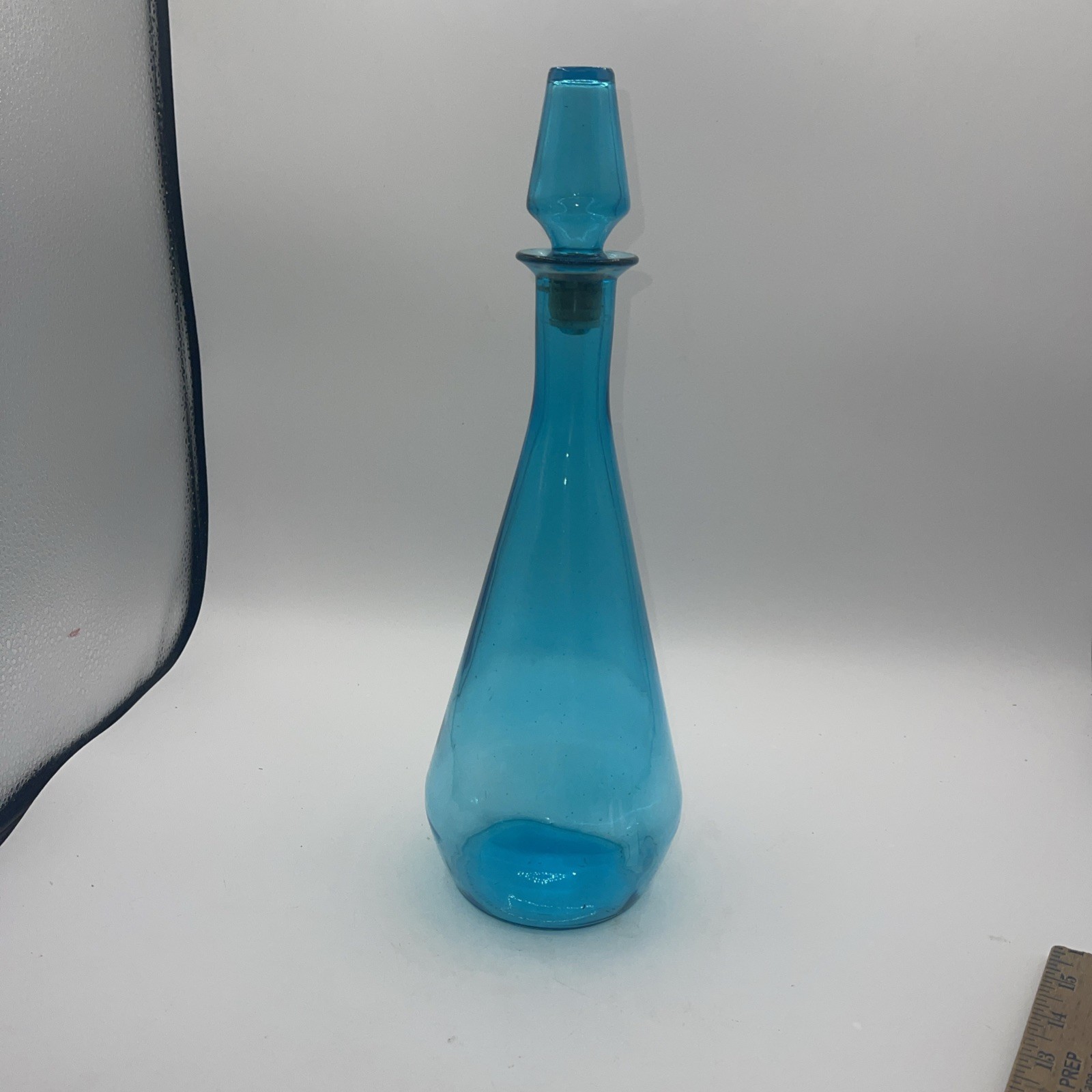 Vtg 1960’s Downy Fabric Softener Promotional Bottle Aqua Blue 14” With Stopper