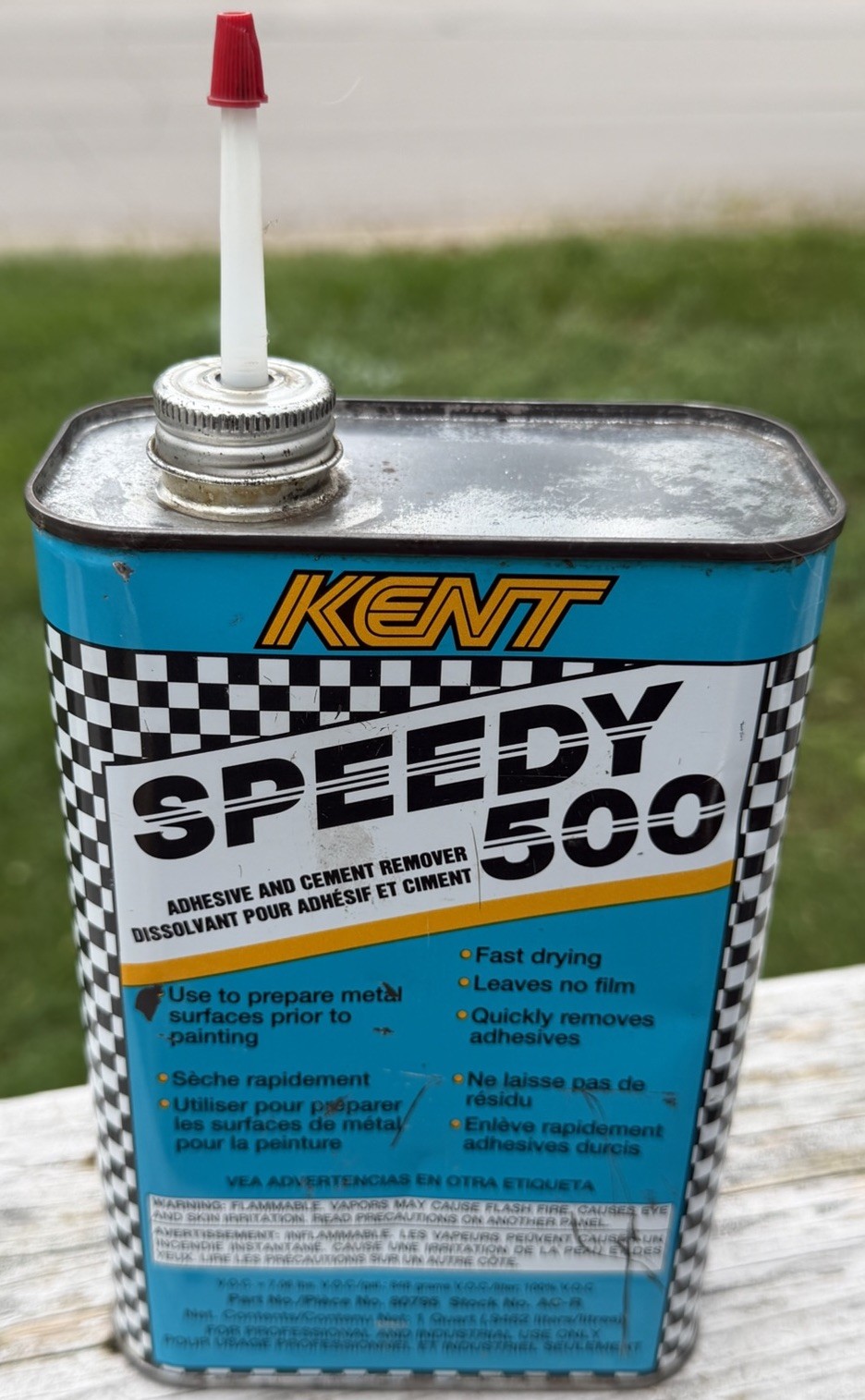Vtg Kent Speedy 500 Adhesive - Cement Remover 1qt Can GRAPHICS Empty