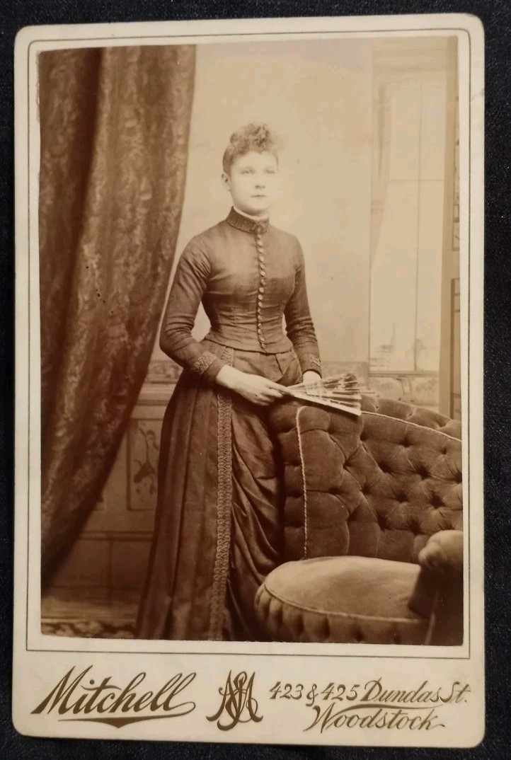 Antique Cabinet Card Photo Victorian Portrait Young Lady Woodstock Ontario 