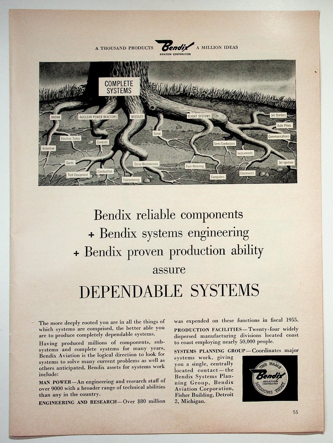 Bendix Aviation Corporation 1956 Print Advertisement 8x11 Vintage