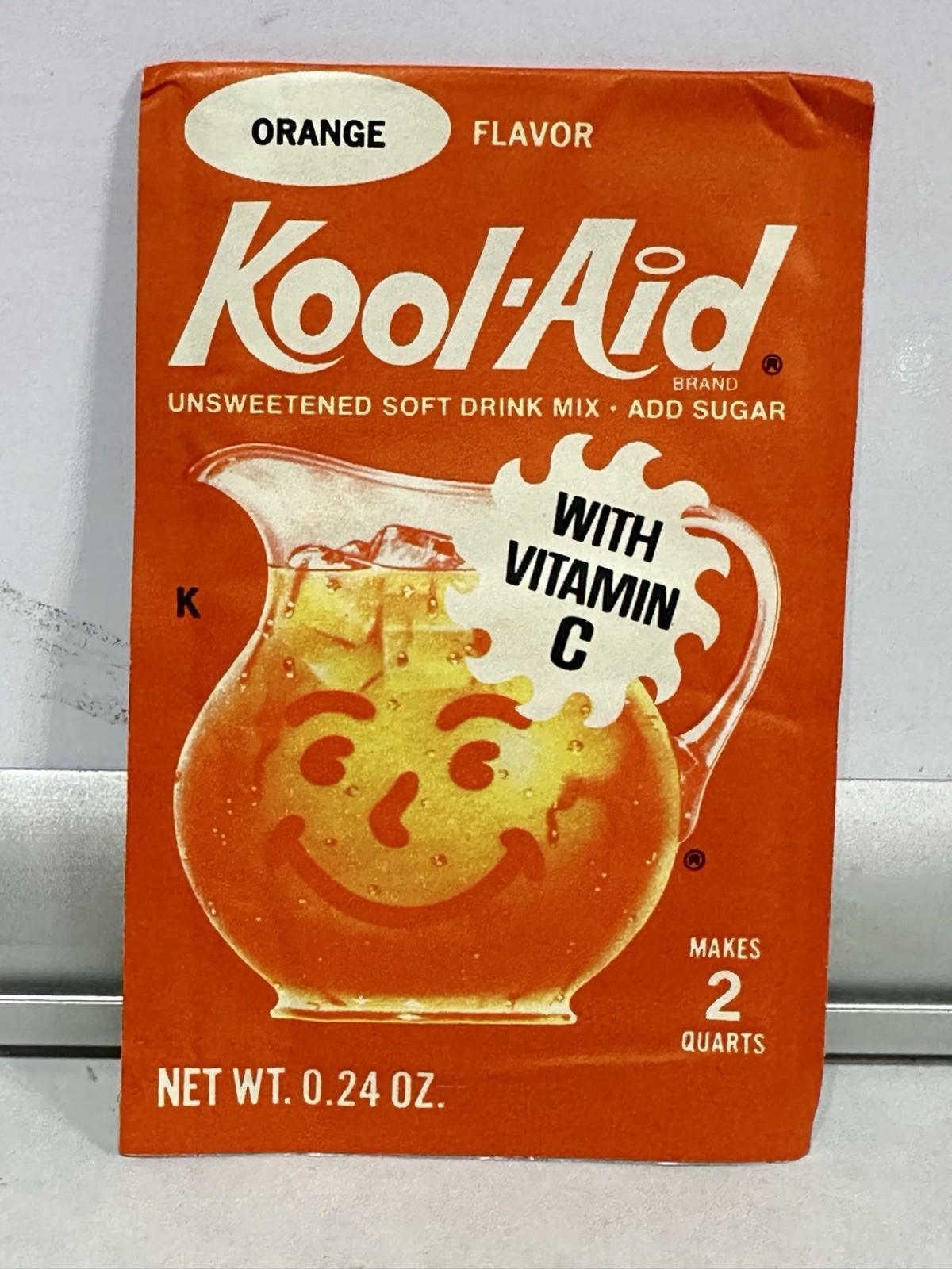 Vintage, 1960/70’s, Kool-Aid Packet, Unopened, Sealed, Orange, 12/75 Expiration