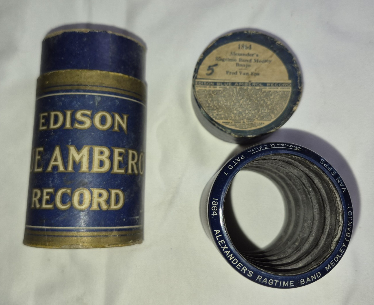 EDISON BA 1864 Alexander's Ragtime Band Medley Banjo Cylinder Phonograph Record