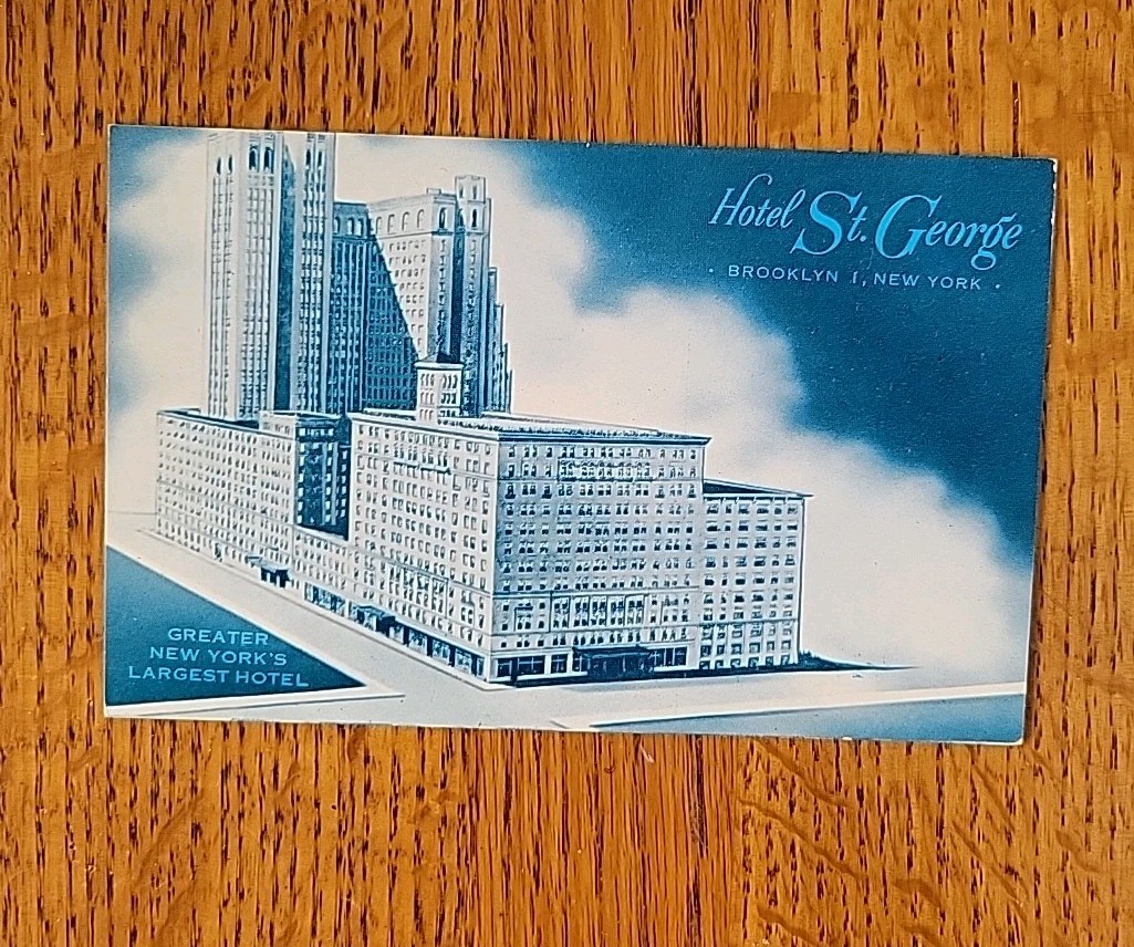 Postcard Hotel St. George Brooklyn USA Unposted, Postcard Hotel St. George Brooklyn USA Unposted,