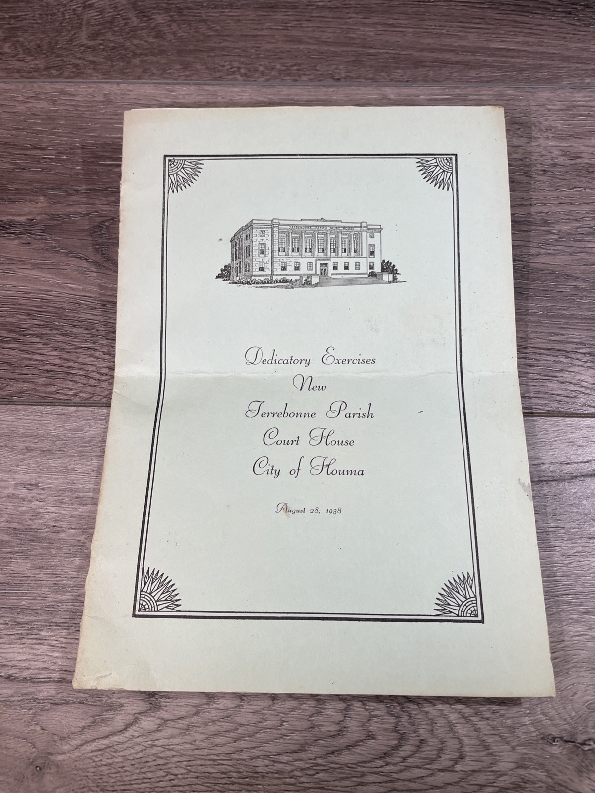 1938 Terrebonne Parish Court House Dedication Program Houma LA PWA Jail History