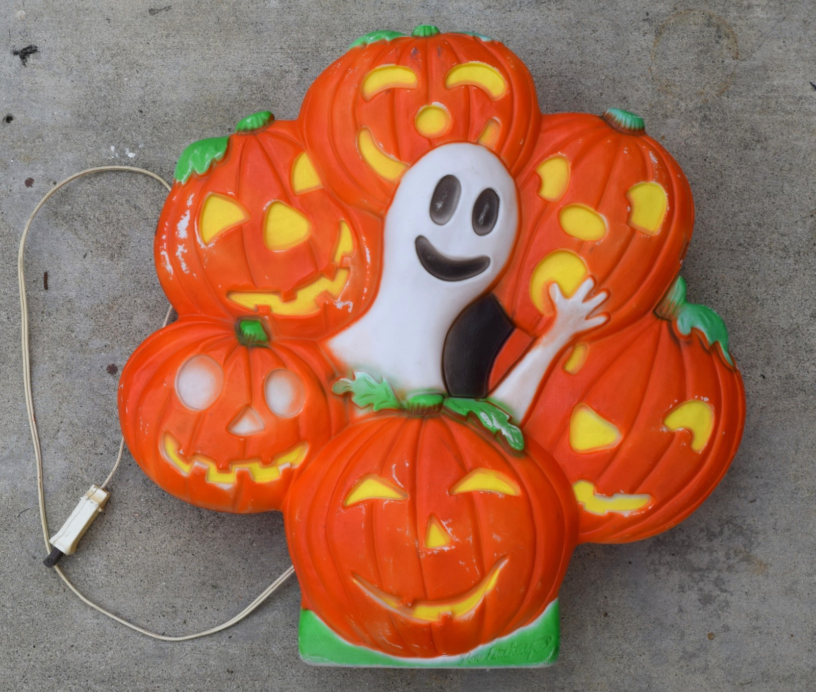 Vintage 1996 Halloween Ghost Pumpkin JOL Wreath Blow Mold Don Featherstone Union Vintage 1996 Halloween Ghost Pumpkin JOL Wreath Blow Mold Don Featherstone Union