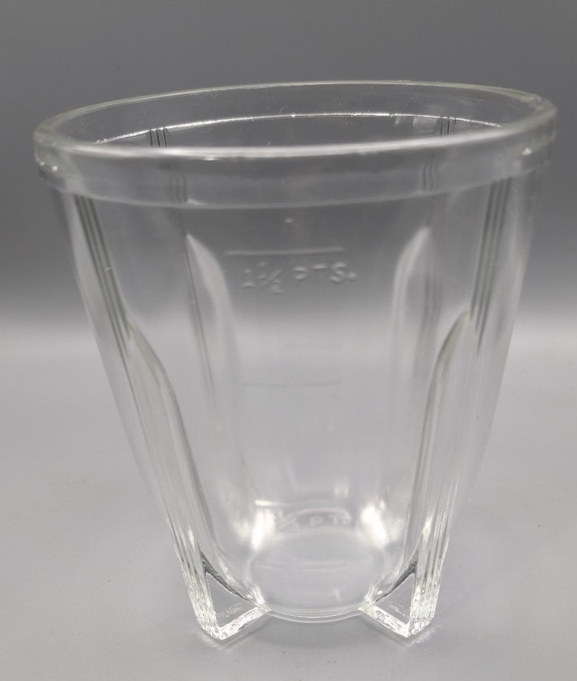 Vintage Glasbake 34-113-A Clear Glass Beater Jar Egg Mixer Pitcher Replacement