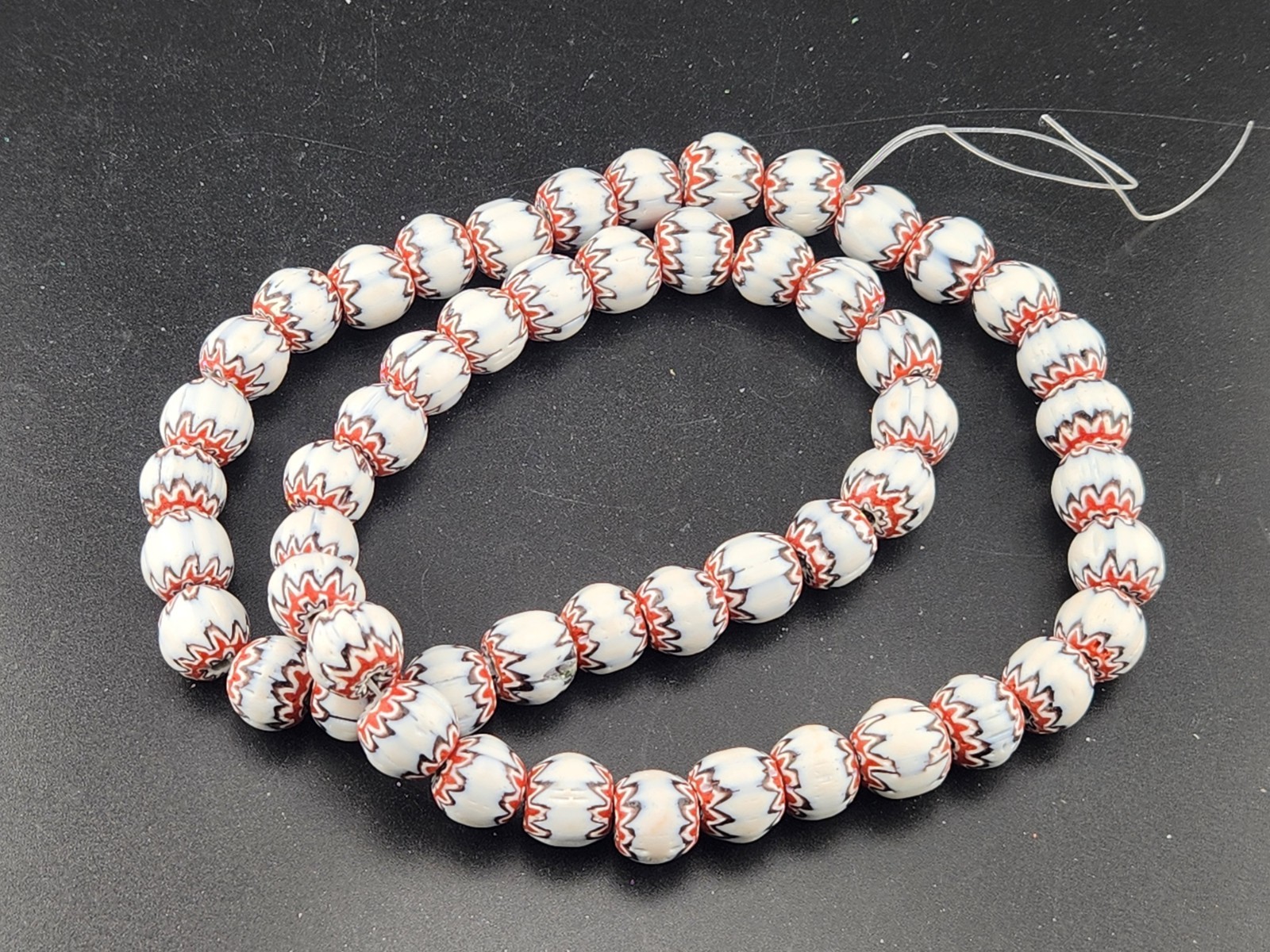 vintage ventian style african chevron beads multi colur 10mm beautifull beads