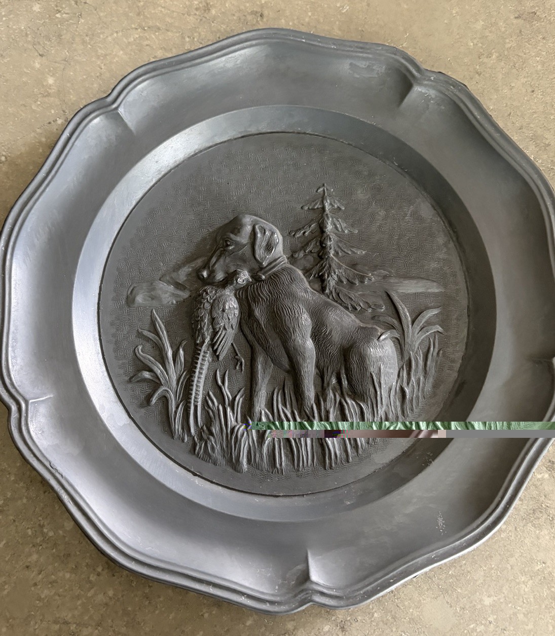 Vintage 1960's pewter plate.