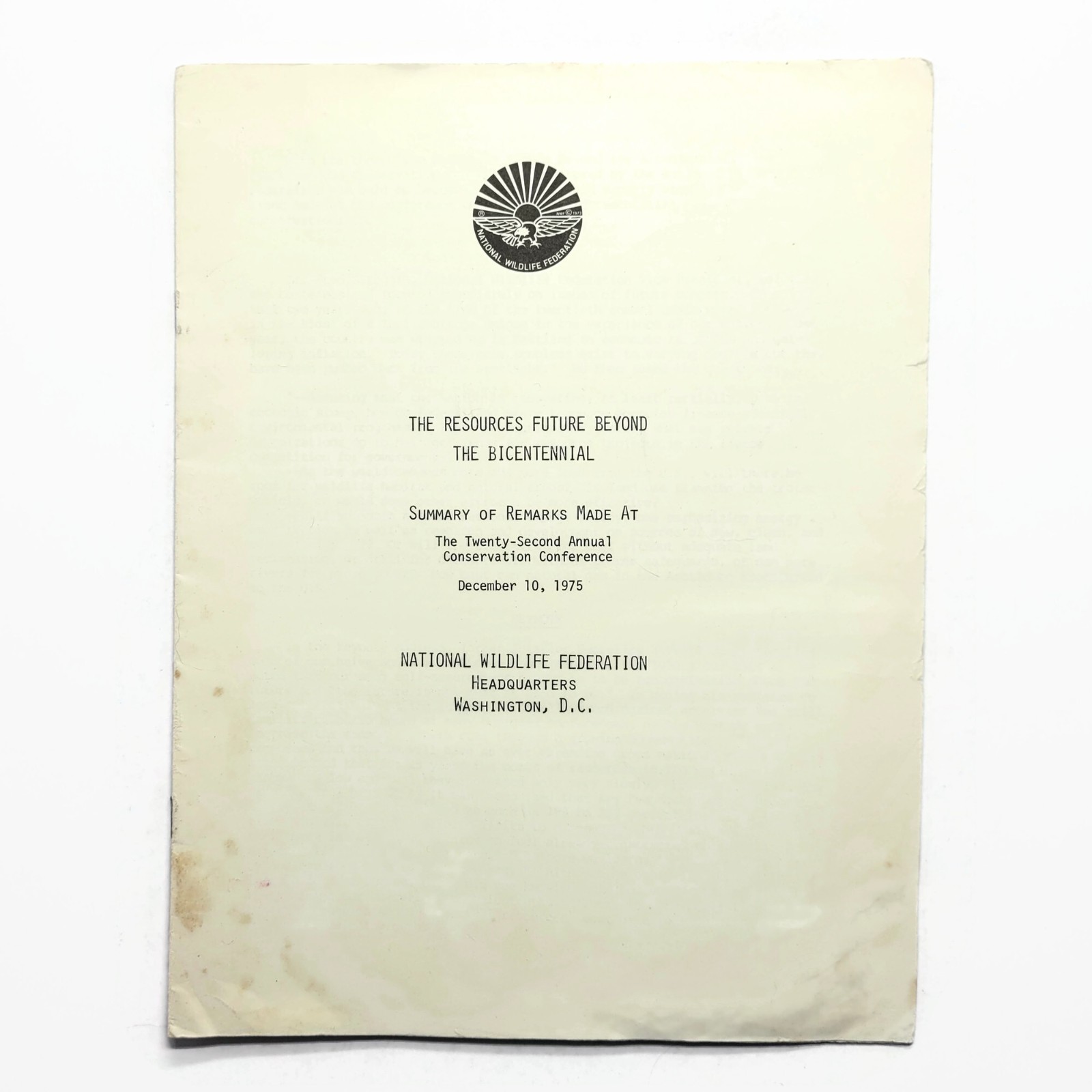 1975 National Wildlife Federation NWF Conservation Conference - Stewart Udall 1975 National Wildlife Federation NWF Conservation Conference - Stewart Udall
