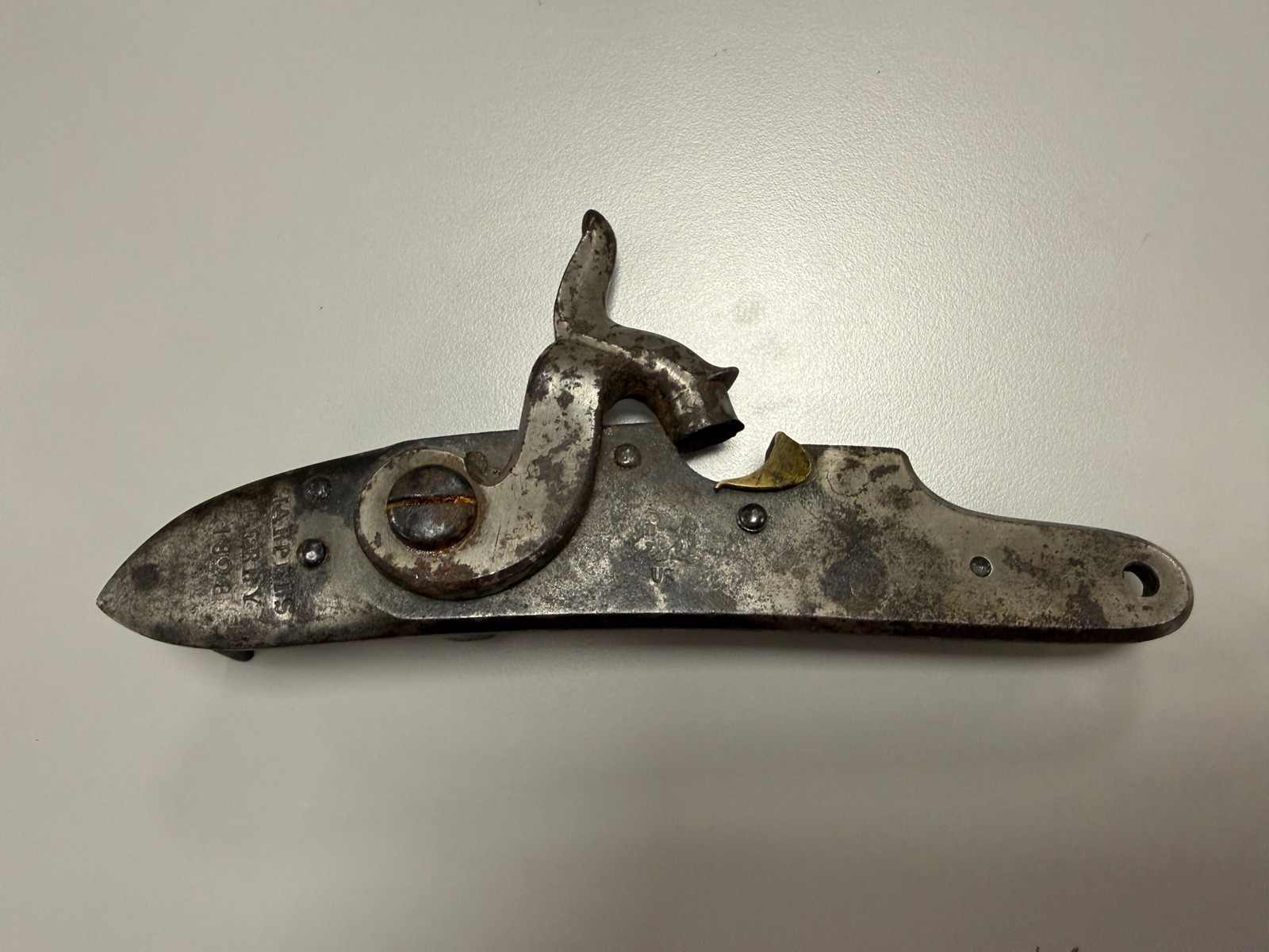 HARPERS FERRY 1816 MUSKET LOCK CONVERTED TO PERCUSSION COMPLETE DATED 1828