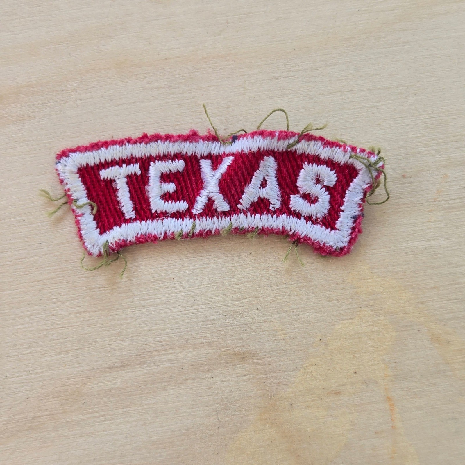 VTG BSA Texas State Rocker Patch 60s Red White Embroidered Uniform Souvenir GUC