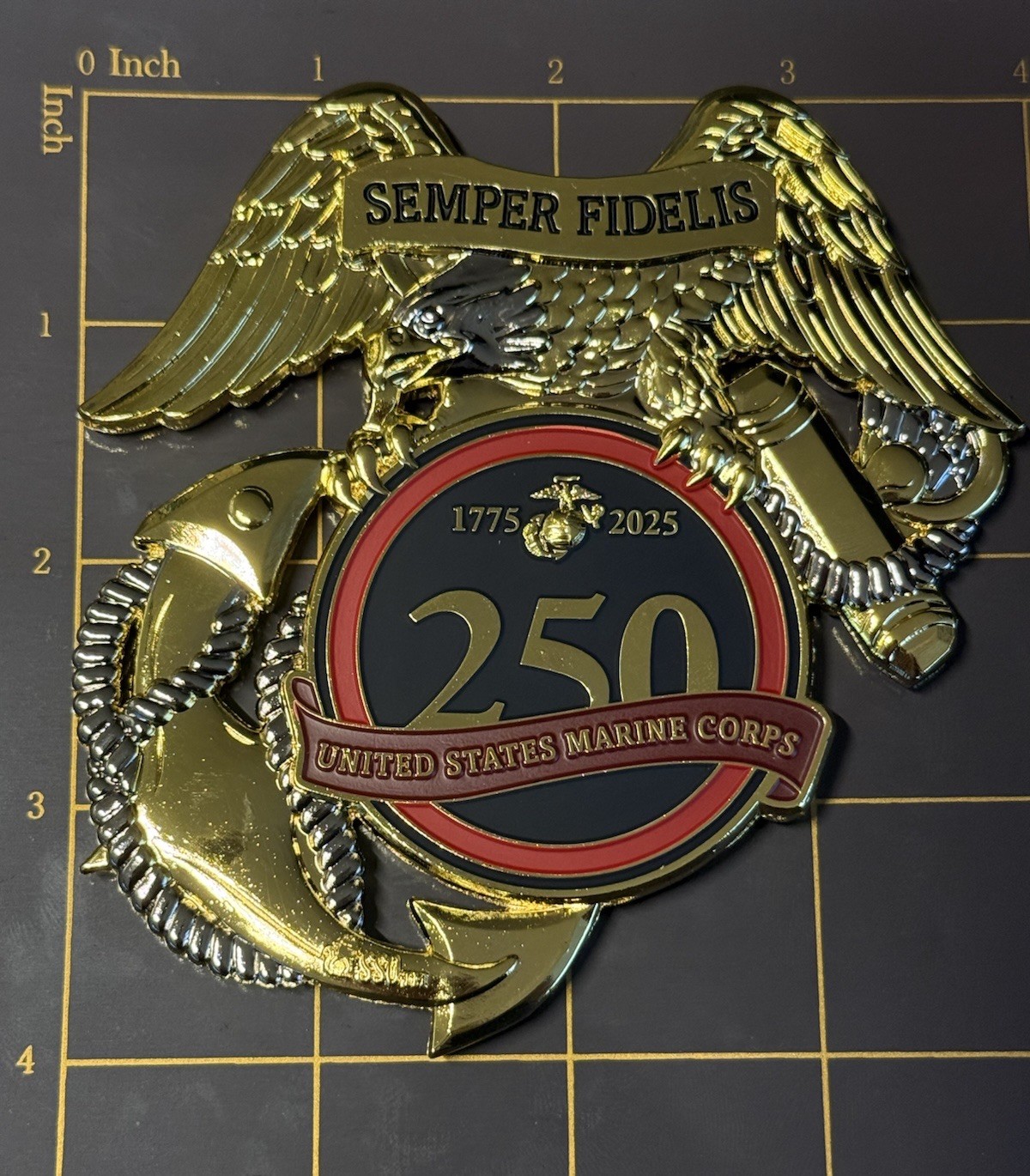 MARINES XXL THE FEW THE PROUD 250 ANNIVERSARY SHINY GOLD