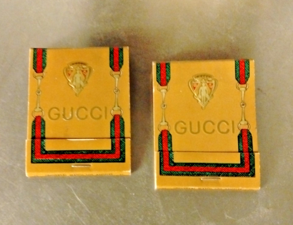 Vintage 1970s Gucci Matchbooks (2) Horse Bit & Ribbon Design Vintage 1970s Gucci Matchbooks (2) Horse Bit & Ribbon Design