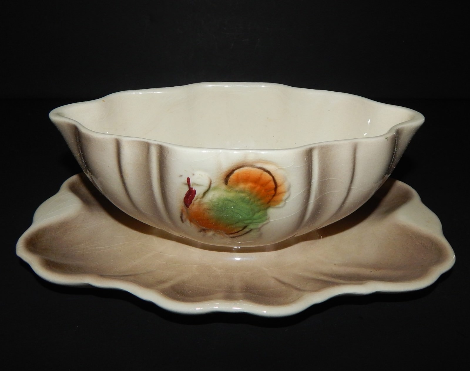 Gravy Boat attached Underplate Ceramic Pottery Lane & Company Turkey California 