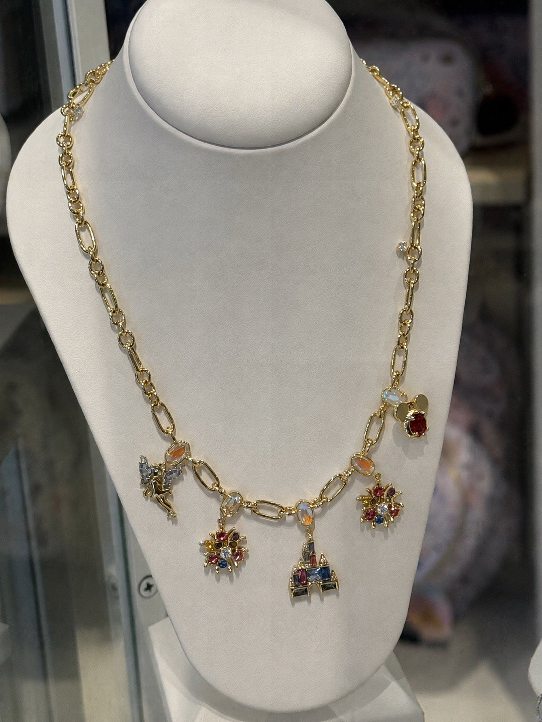 2026 Disney Parks Kendra Scott Gold Cinderella Castle Color Charm Tink Necklace