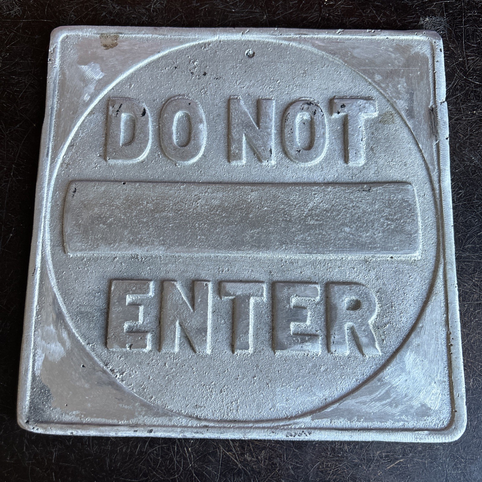 Vintage cast aluminum embossed DO NOT ENTER sign