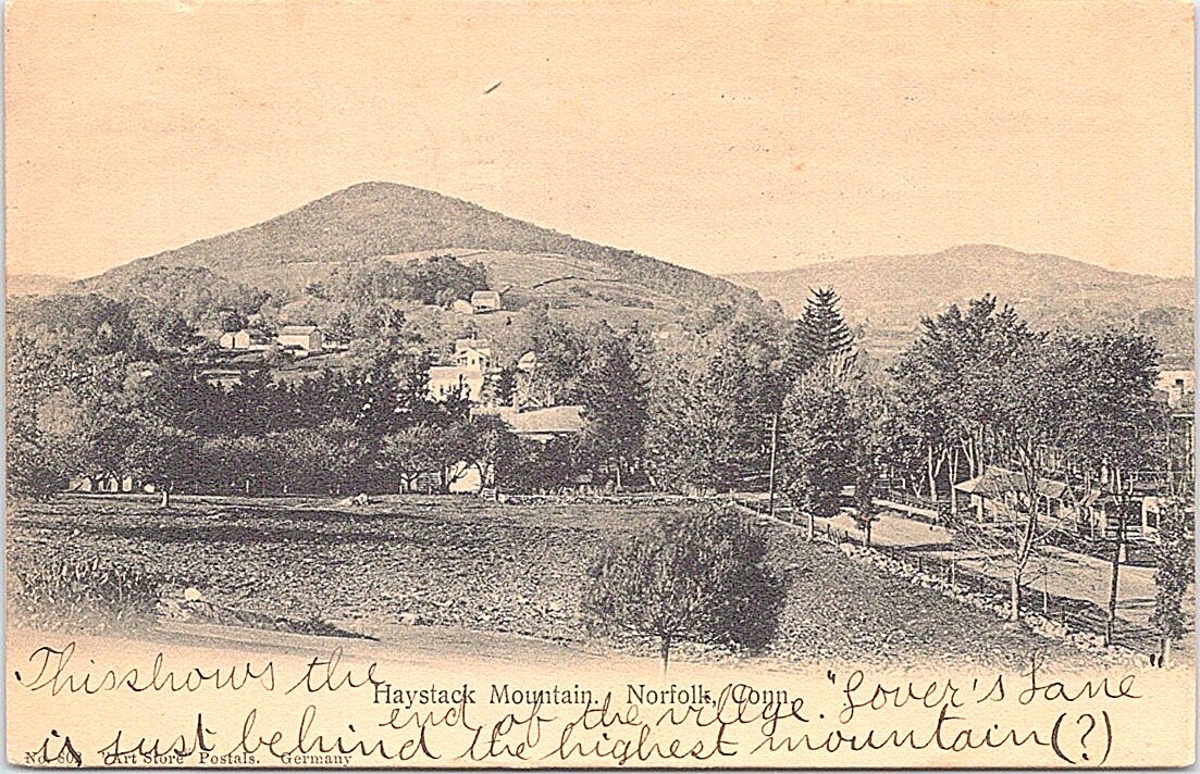Norfolk CT Haystack Mountain Town Scene LITHO 1907