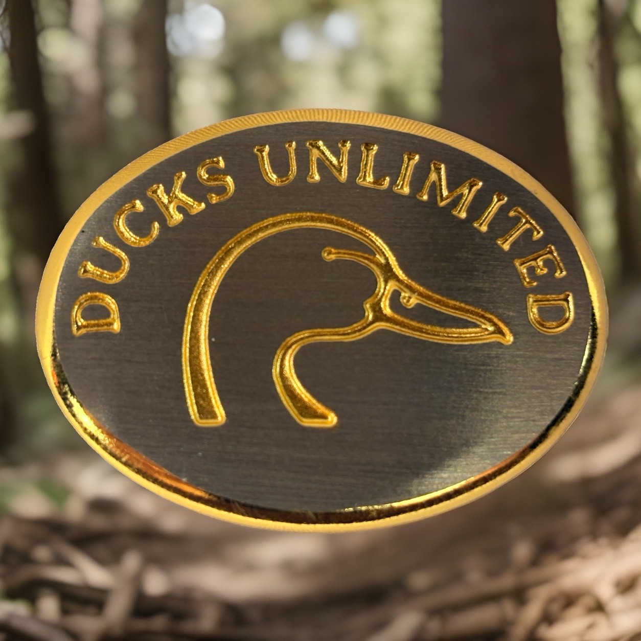 RARE VTG DUCKS UNLIMITED GOLD & SILVER MONEY CLIP 2 TONE METAL HUNTING MALLARD