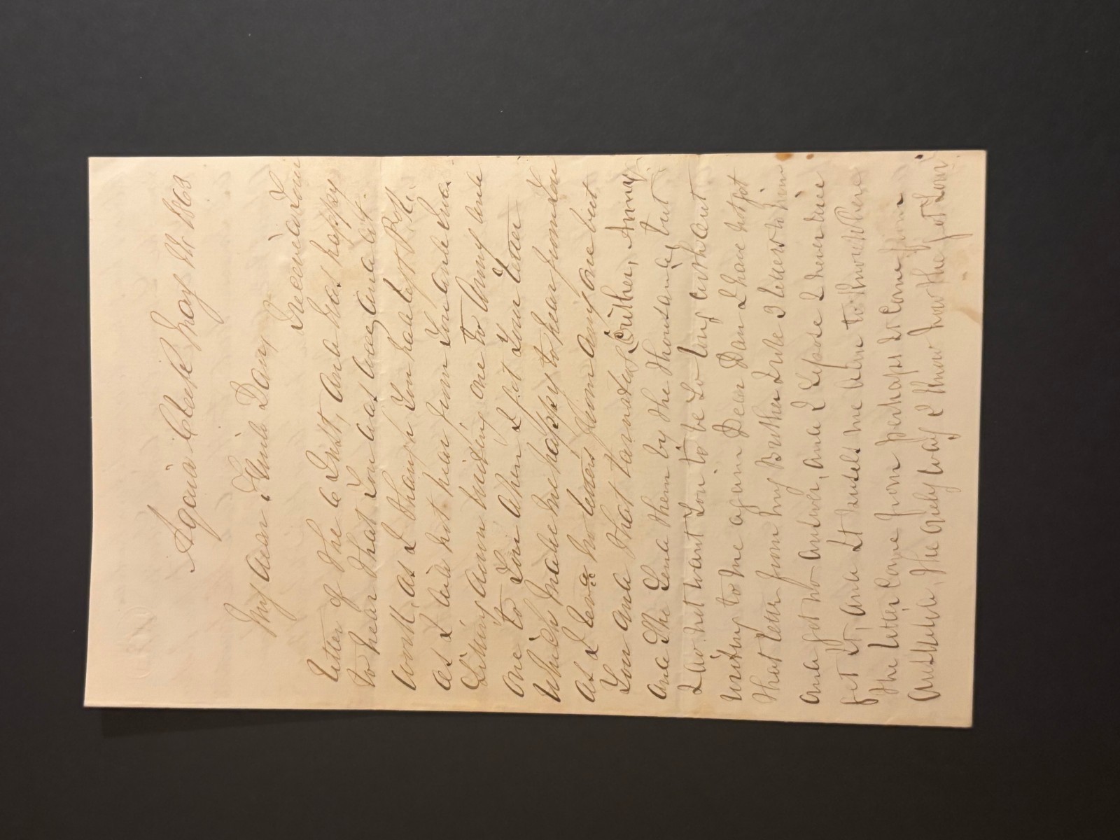 Union Soldier’s Letter  Battle of Aquia Creek May 29 1863, Battle Fredericksburg