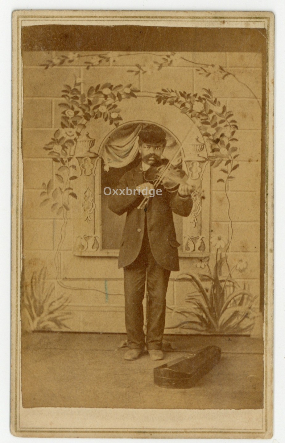 African American Fiddler Civil War Era Musician 1860 CDV Photo Black Music Q9610