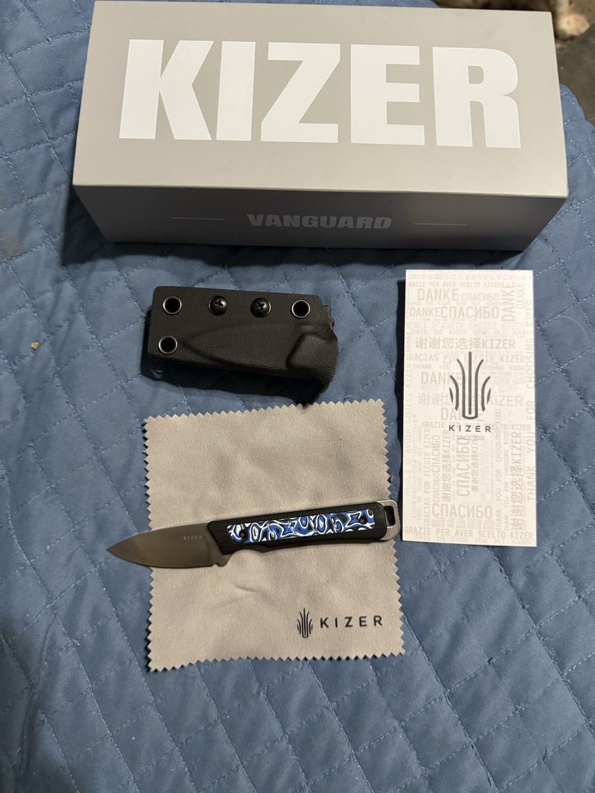 Kizer Whiskey Jack 1108A6 Vanguard Stainless Drop Point G10 Handle Blue Kizer Whiskey Jack 1108A6 Vanguard Stainless Drop Point G10 Handle Blue