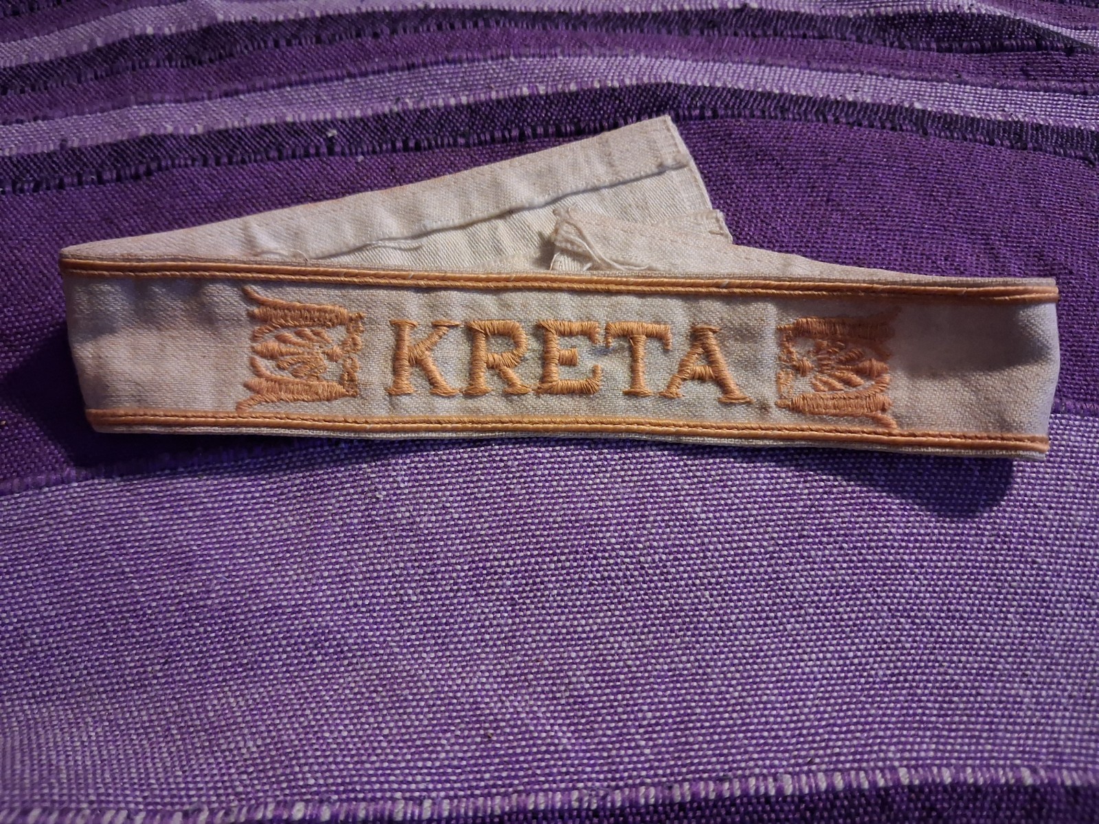 German WWII Crete Cufftitle Headband German WWII Crete Cufftitle Headband