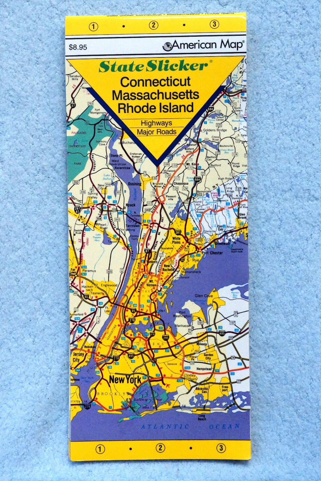 Connecticut - Massachusetts - Rhode Island - State Slicker Map