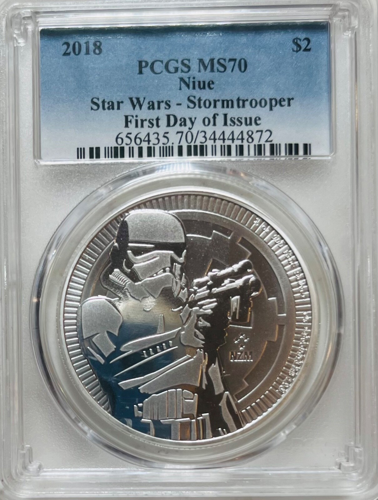 2018 Niue $2 DISNEY Star Wars STORMTROOPER 1 Oz Silver  PCGS MS70 FDOI