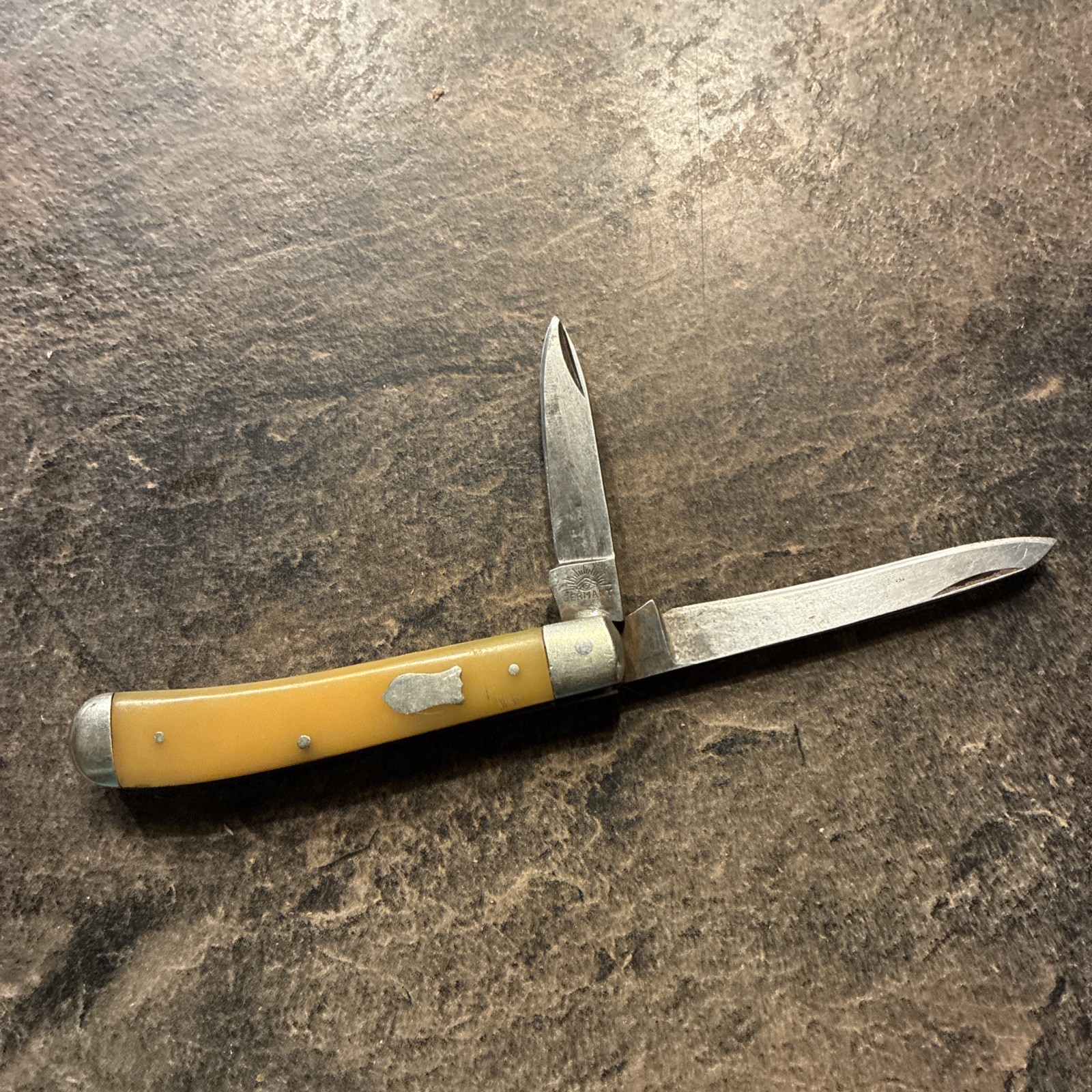 Vtg Carl Schlieper Eye Brand Germany Copperhead Folding 2 Blade Pocket Knife