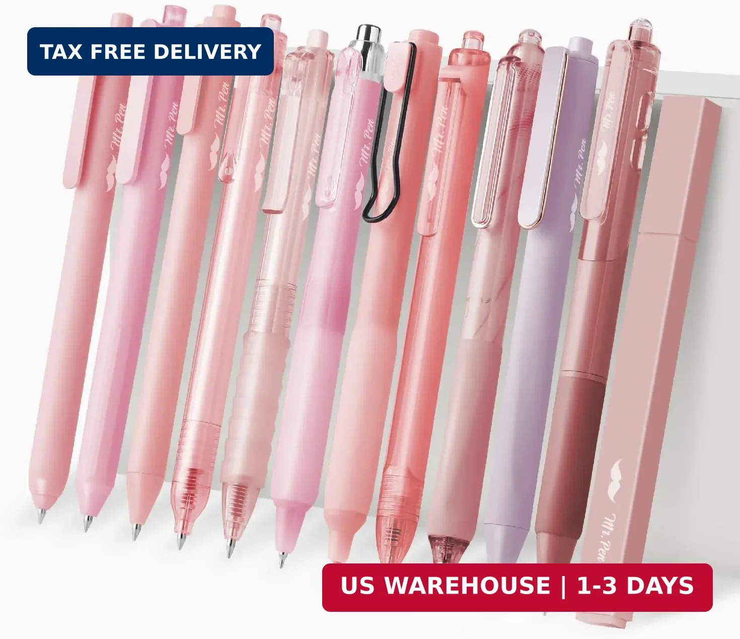 Mr. Pen- Pink Gel Pens Set, 12 Pack | Black Ink Cute Writing Pens with 1 Aesthet