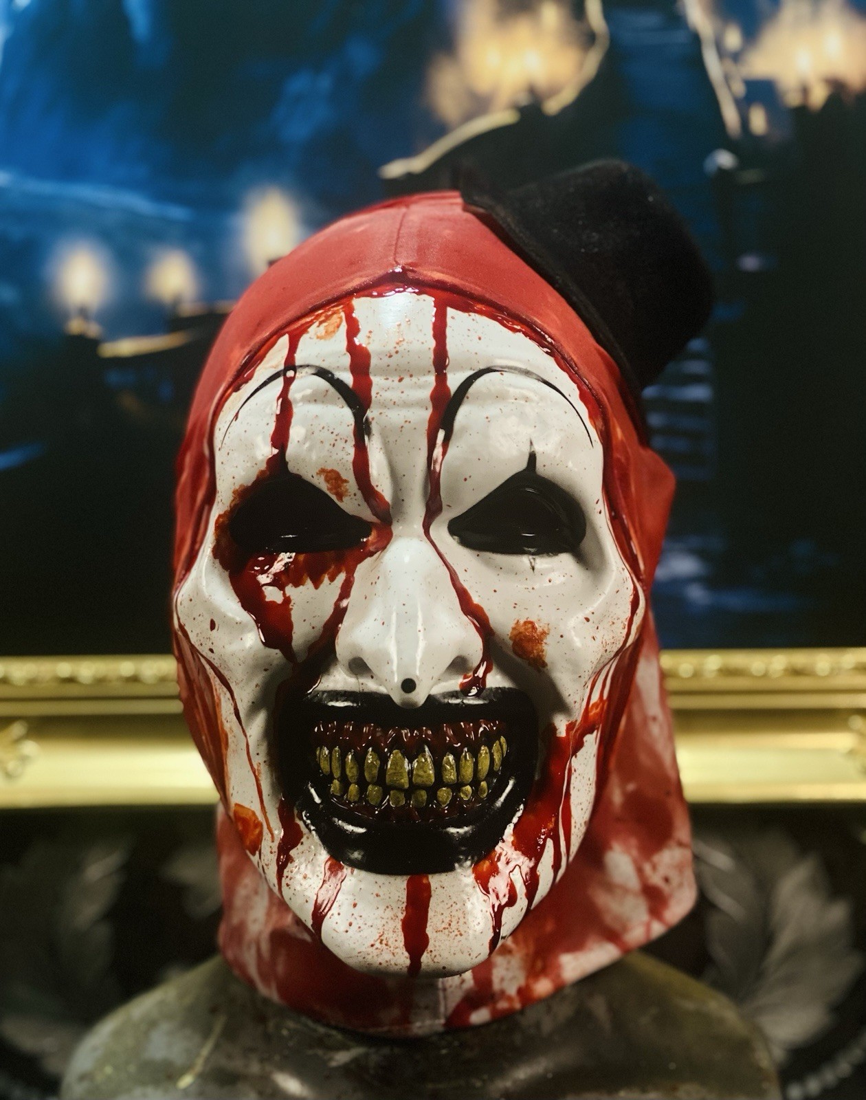 Trick Or Treat Studios Terrifier 2 Art The Clown Mask Bloody Rehaul Eyes Removed