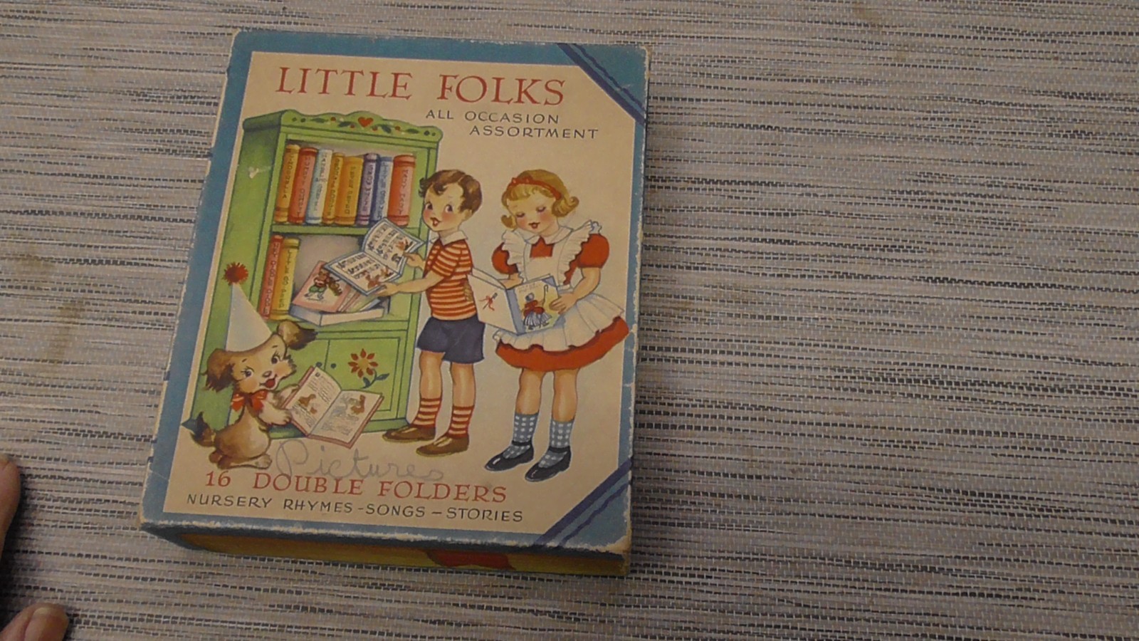 Vintage Little Folks Greeting Cards Cardboard Box only Vintage Little Folks Greeting Cards Cardboard Box only