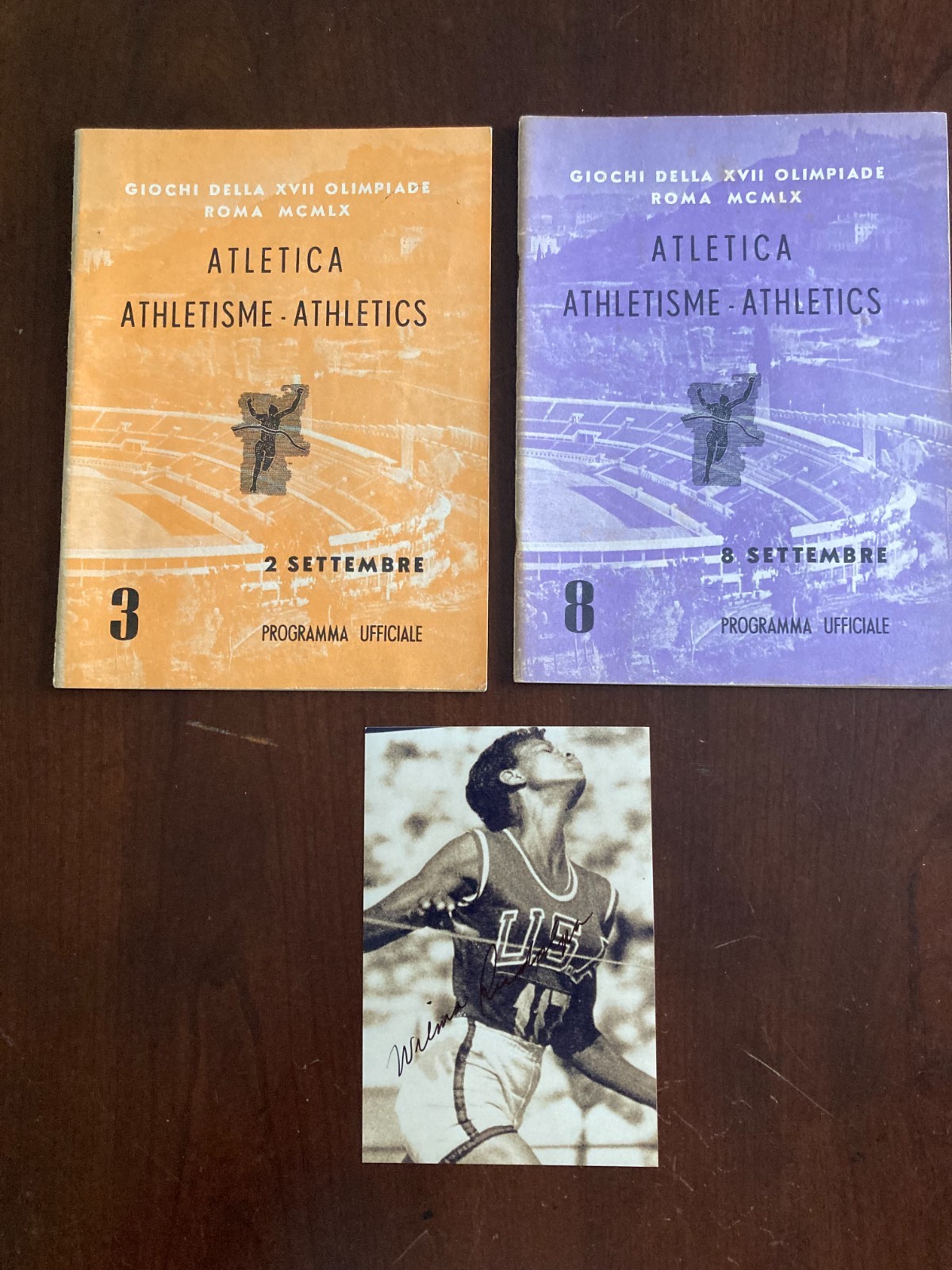 Wilma Rudolph Autograph and 2 1960 Olympics Programs