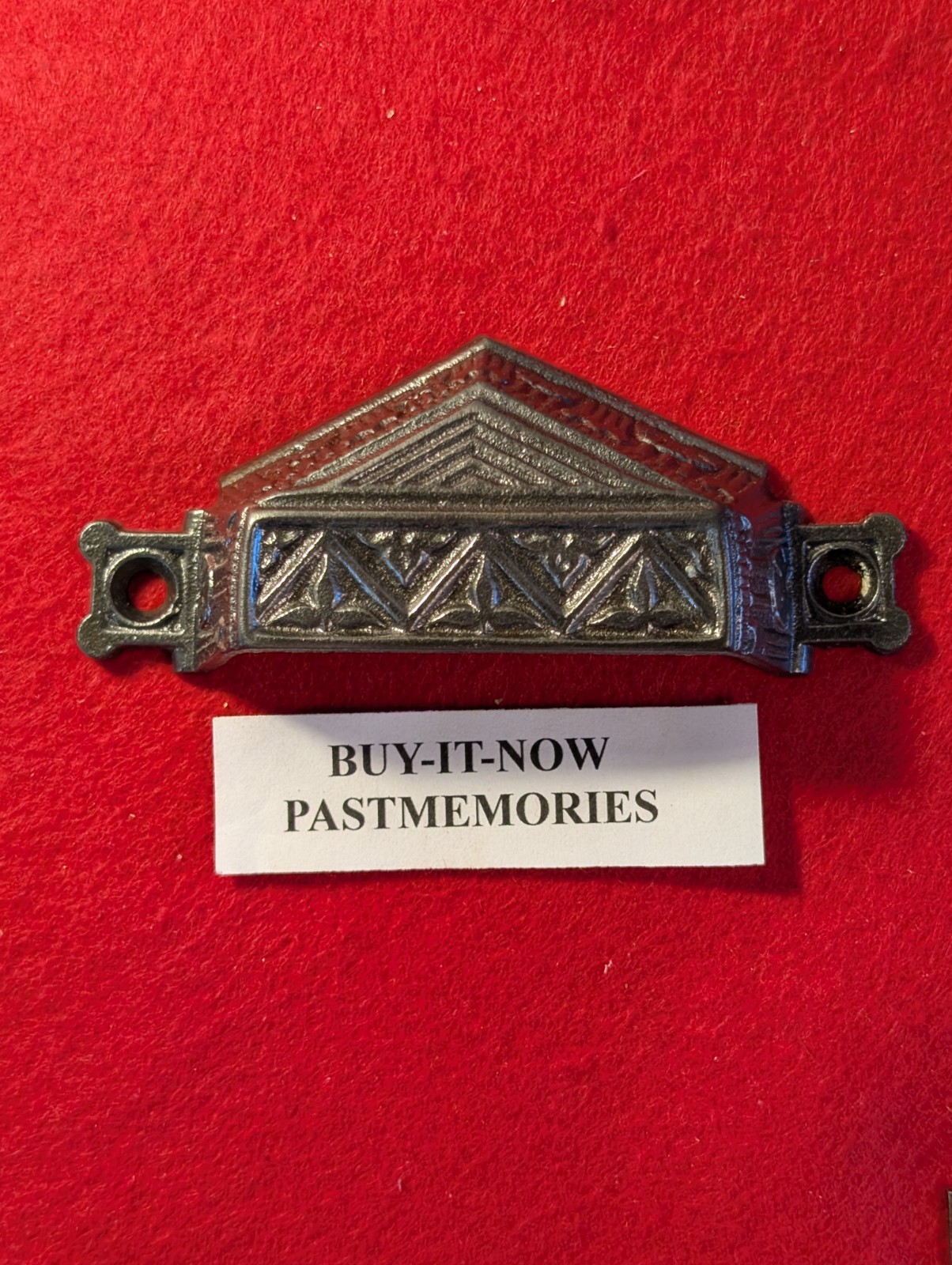 VINTAGE 1870's CAST IRON CABINET DRAWER PULL HANDLE, ANTIQUE HARDWARE LOT #224