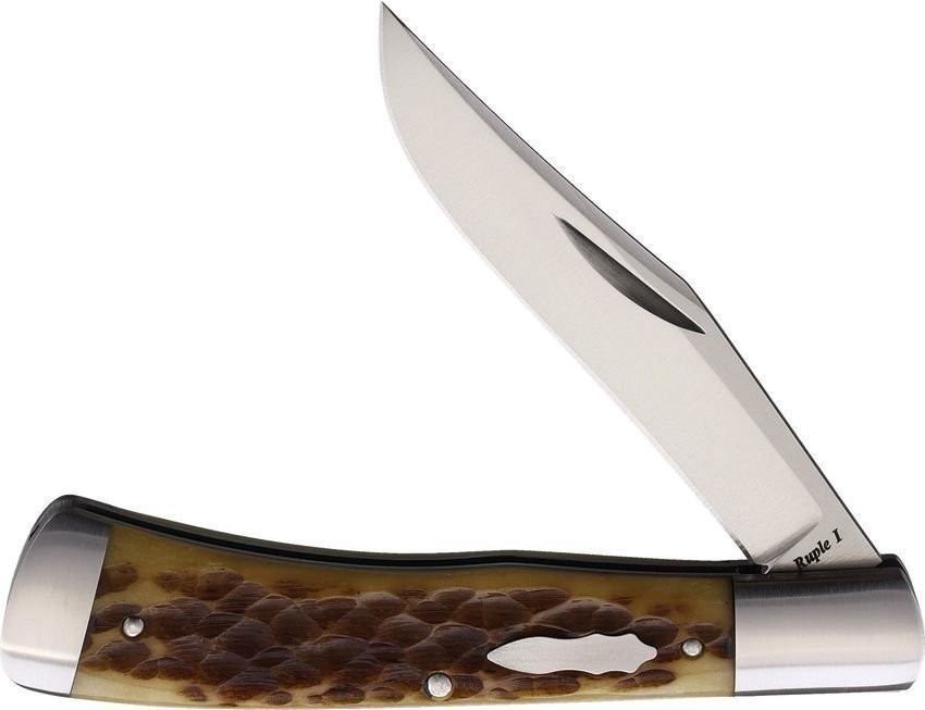 Old School Knifeworks Ruple 1 Folding Knife VG-10 Steel Blade Bone - RUP1BB