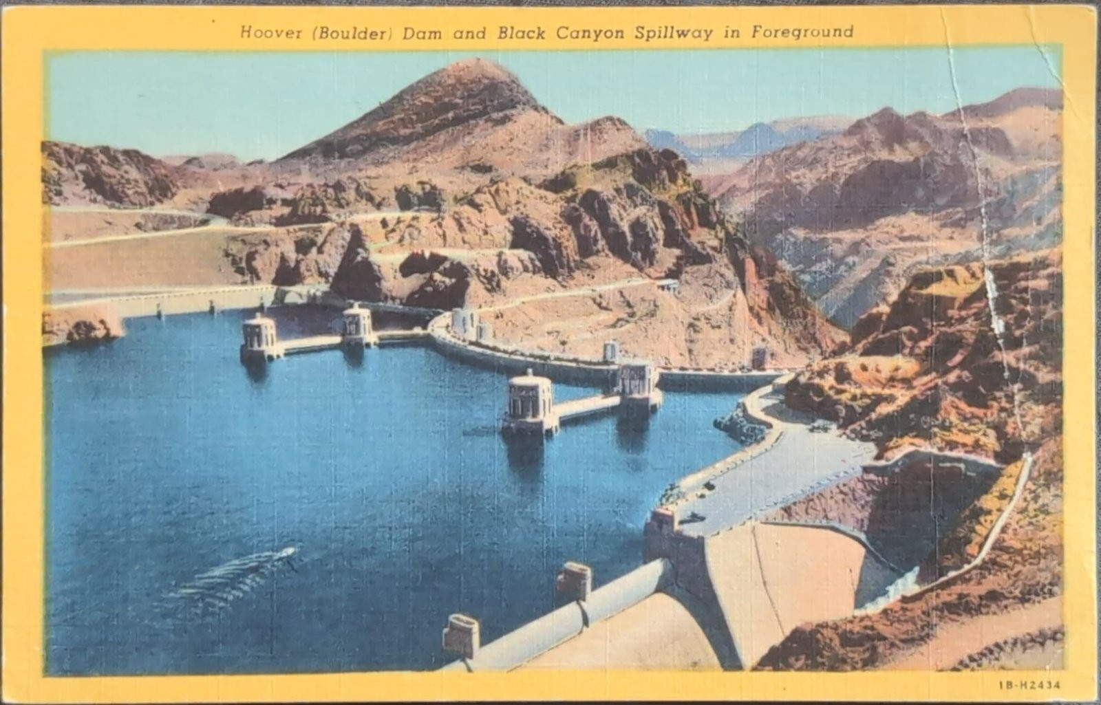 Hoover Dam Black Canyon Spillway Vintage Postcard 1985