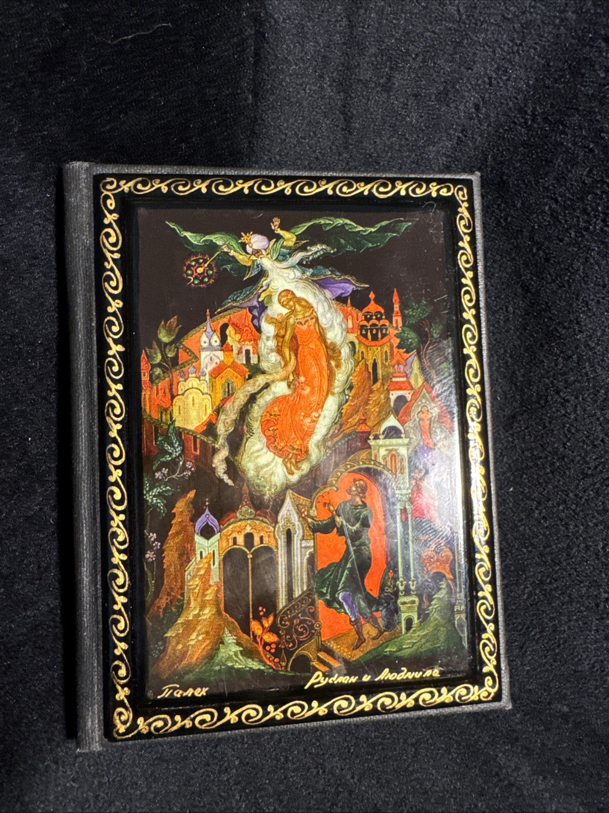 Vintage Hand Painted USSR Russian Lacquer Mini Address Phone Book