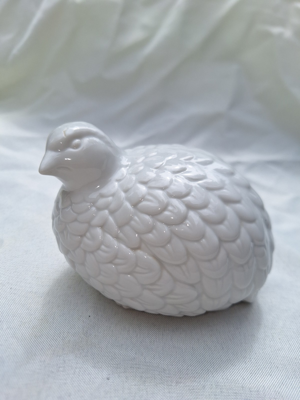 Quail White Ceramic Figurine MCM 