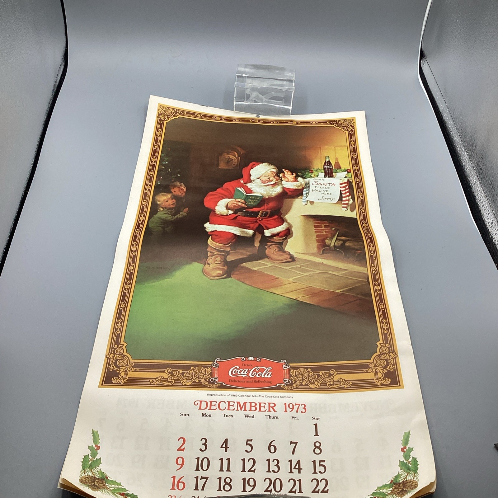 Original Vintage 1973-74 Coca-Cola Advertising Calendar