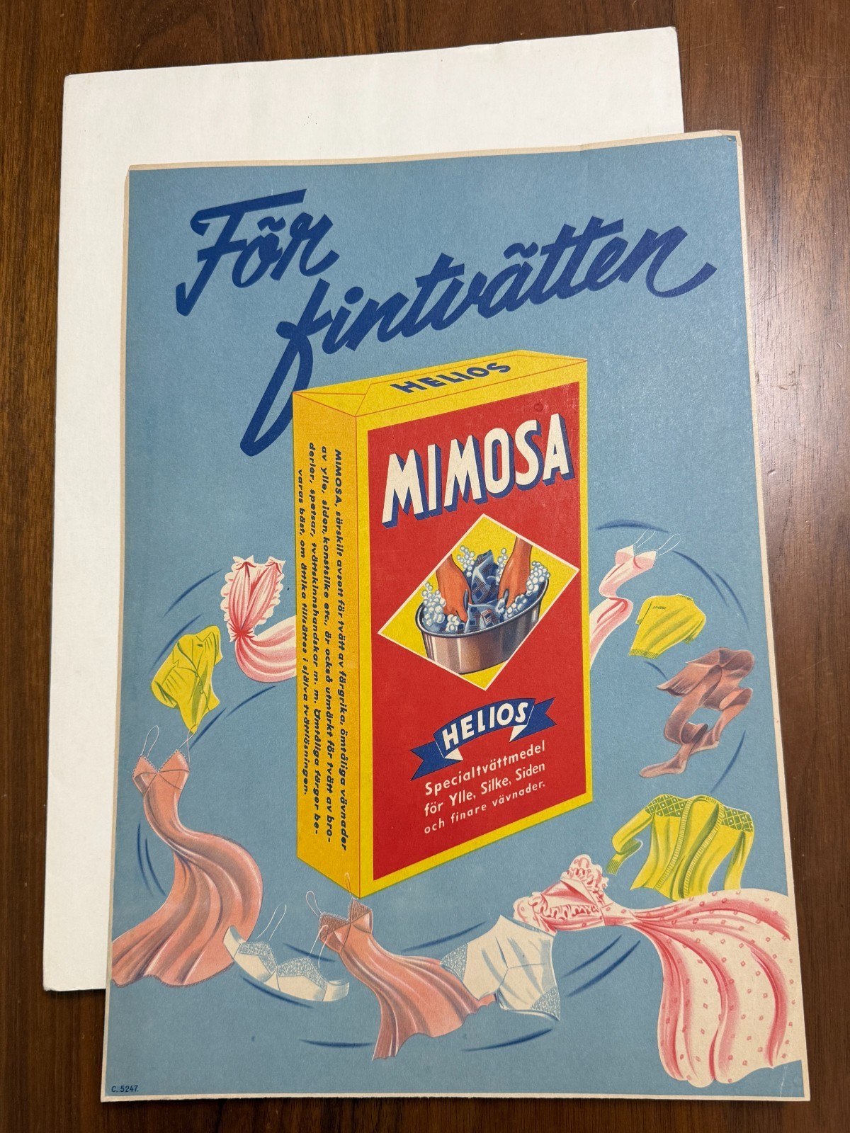 Vintage 1950s Helious Mimosa Swedish Laundry Advertising Poster C 5247 Fine Wash Vintage 1950s Helious Mimosa Swedish Laundry Advertising Poster C 5247 Fine Wash
