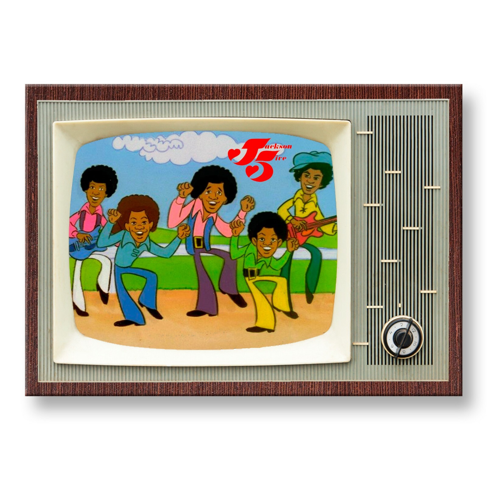 THE JACKSON FIVE TV Show Retro Design 3.5 inches x 2.5 inches FRIDGE MAGNET